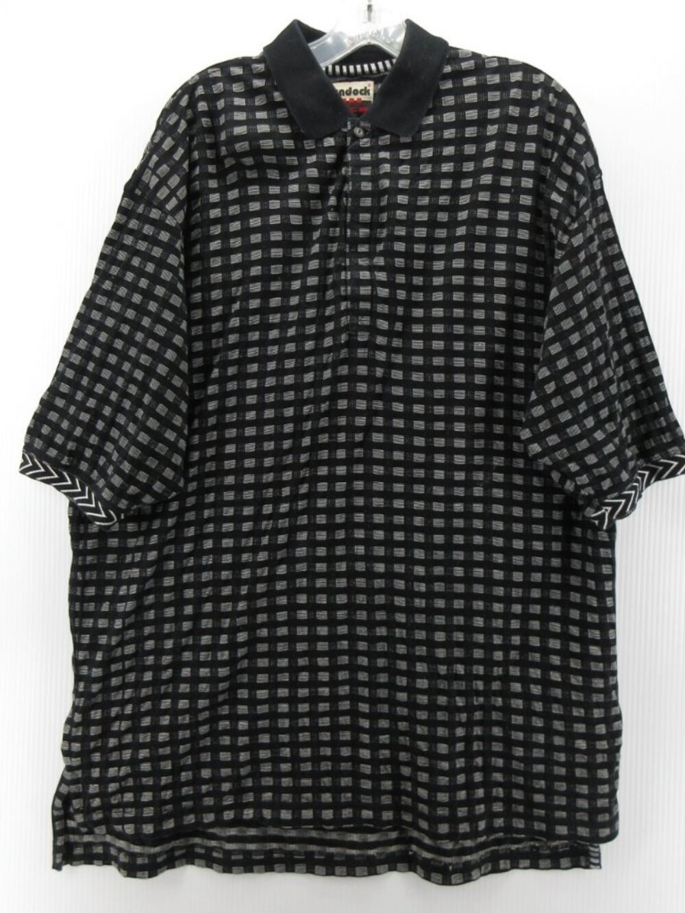 VINTAGE Jamie Sadock Polo Shirt XL Jacquard Check Pullover Collared